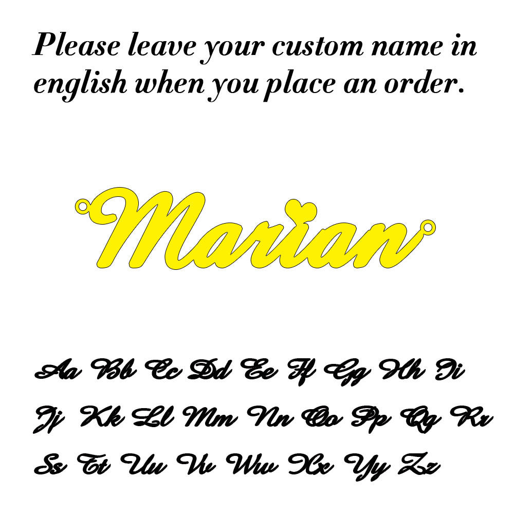 Personalized Cursive Letter Pendant Stainless Steel Women Necklace