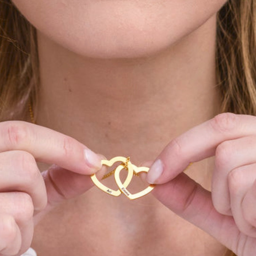 Personalized Love Heart Pendant Necklace Women Customized Name Engraving Necklace