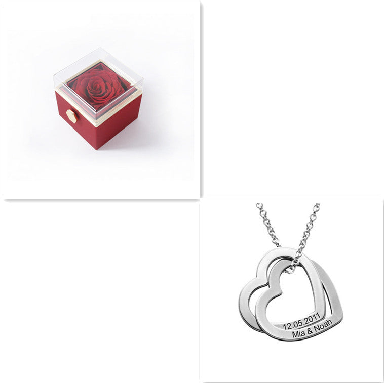 Personalized Love Heart Pendant Necklace Women Customized Name Engraving Necklace