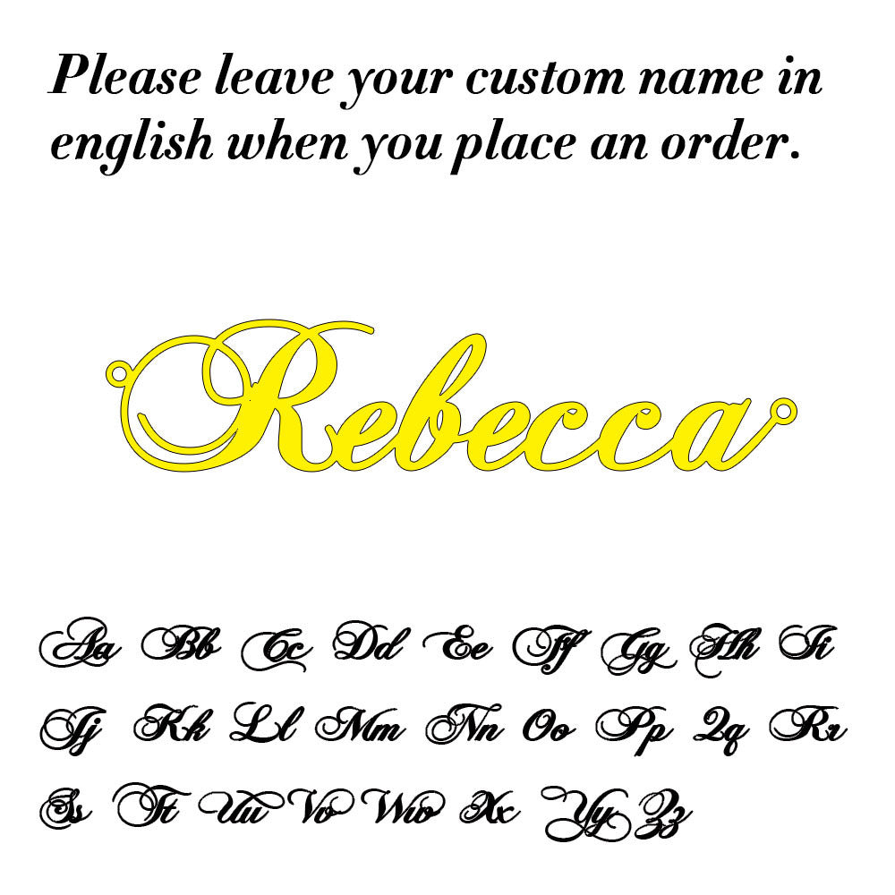Personalized Cursive Letter Pendant Stainless Steel Women Necklace