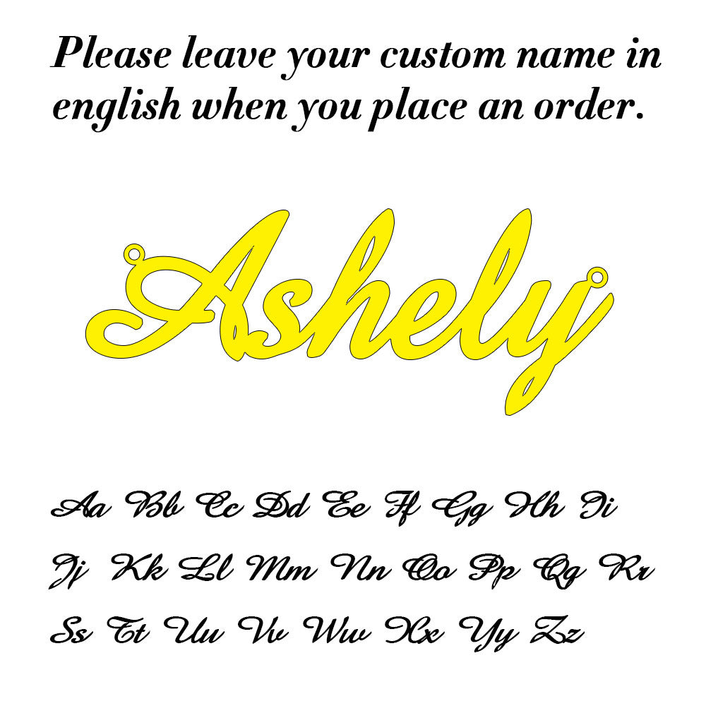 Personalized Cursive Letter Pendant Stainless Steel Women Necklace
