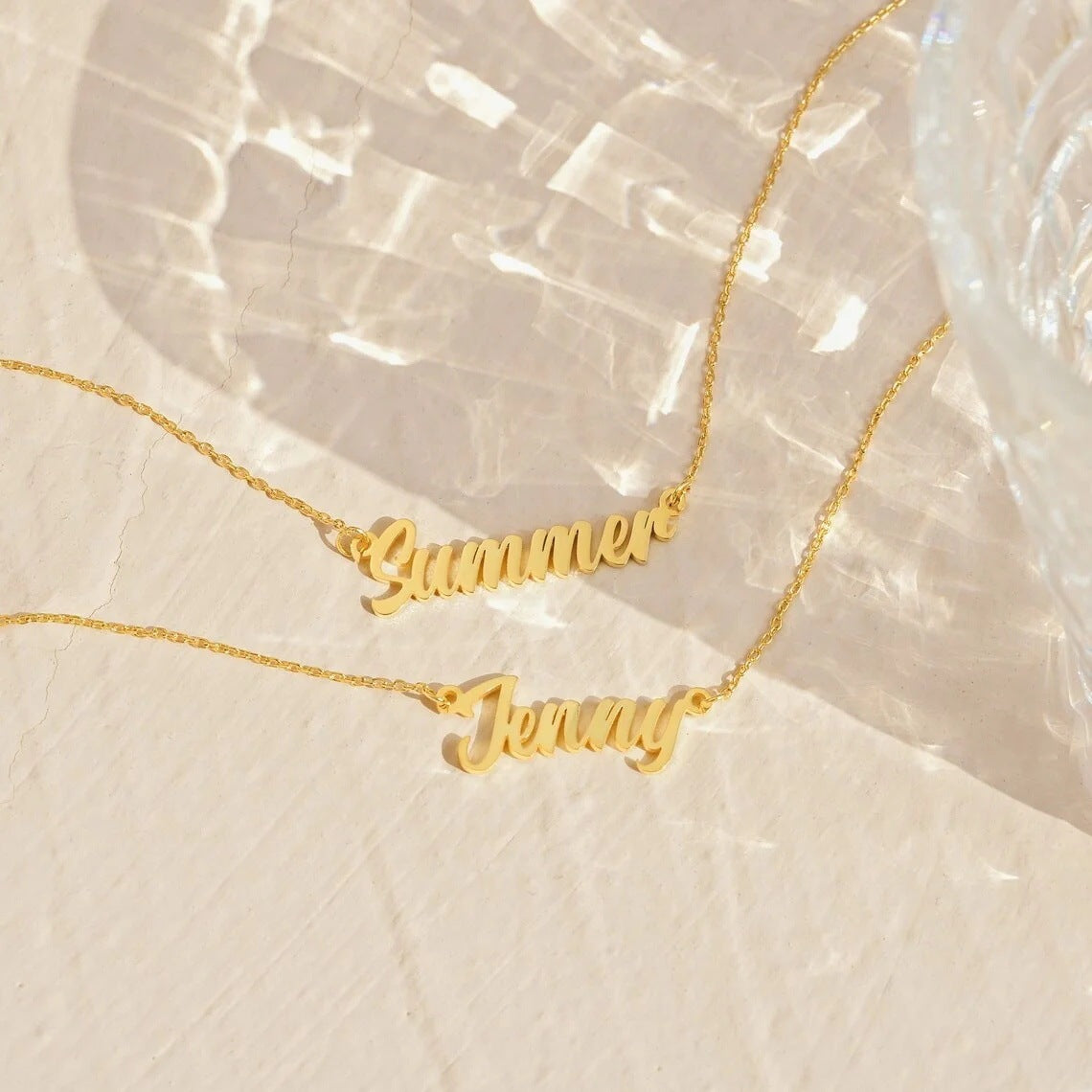 Personalized Cursive Letter Pendant Stainless Steel Women Necklace
